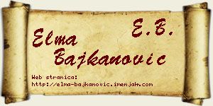Elma Bajkanović vizit kartica